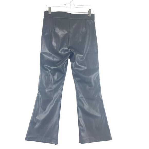 Zara faux leather black Med bootcut /flare pants NEW High waist - Picture 5 of 7